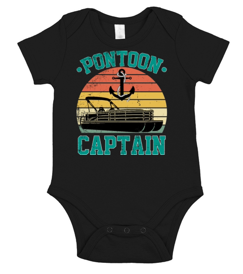 pontoon captain funny boaters or boat driving Short Sleeve Baby One-Piece