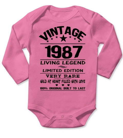 VINTAGE 1987 Long Sleeve Baby One-Piece
