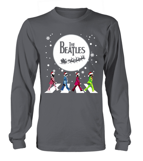 Santa The Beatles Walking Across Abbey Road Christmas shirt Long sleeved Unisex
