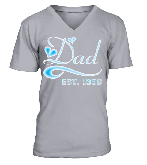 Dad Established 1996 Happy Fathers Day Men's V-Neck T-shirt