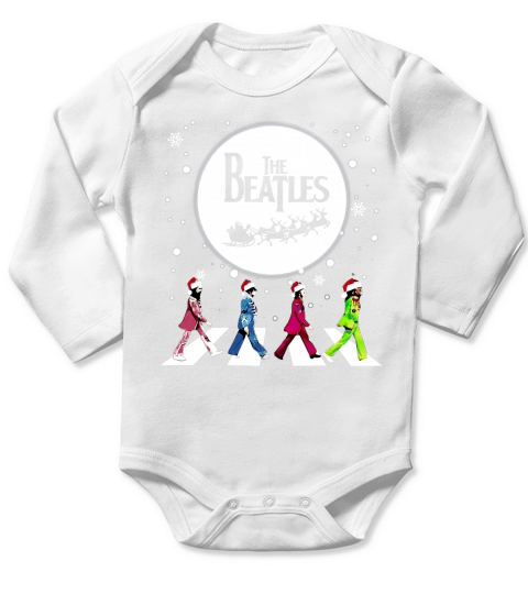Santa The Beatles Walking Across Abbey Road Christmas shirt Long Sleeve Baby One-Piece