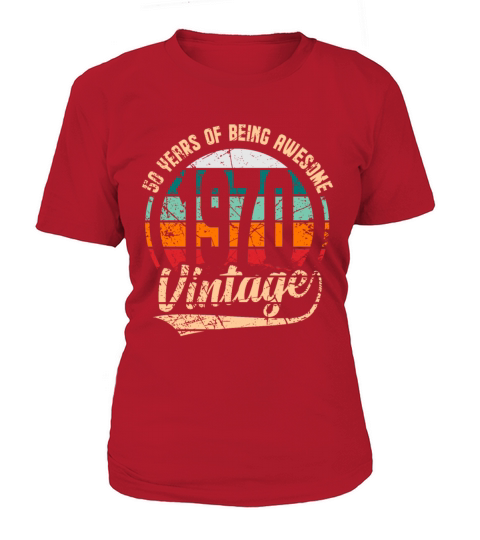 50 Years Of Being Awesome 1970 Vintage Retro Women's T-Shirt