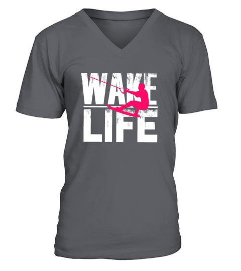 Cool Wake Surfing Gift Print Boat Lake Men's V-Neck T-shirt