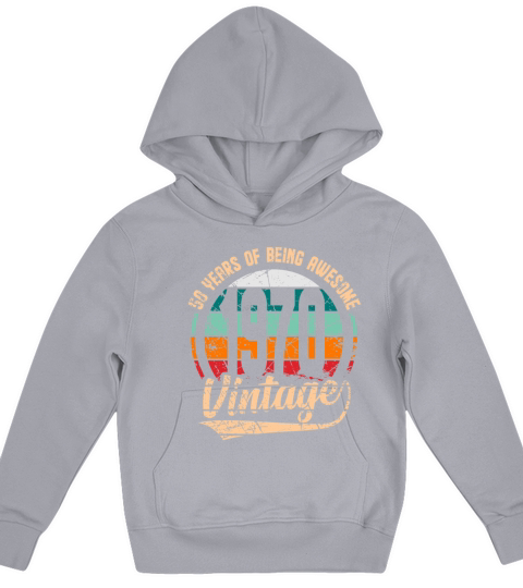 50 Years Of Being Awesome 1970 Vintage Retro Kids Hoodie