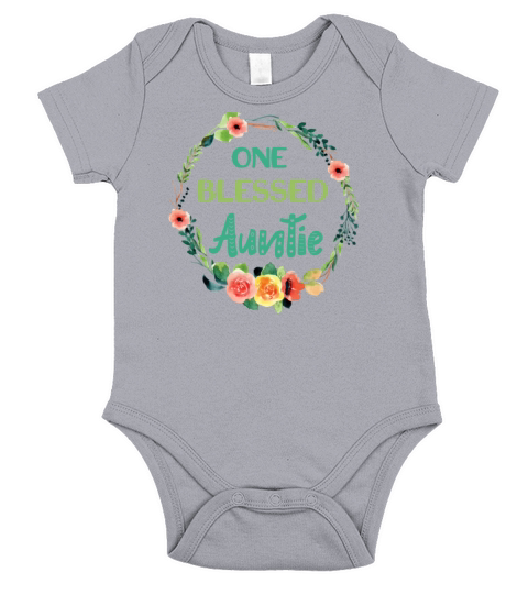 One Blessed Auntie Appreciation Floral Wreath Short Sleeve Baby One-Piece