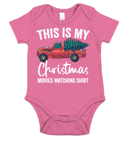 Christmas Truck Red Wagon Xmas Tree On Car Snow Va Short Sleeve Baby One-Piece