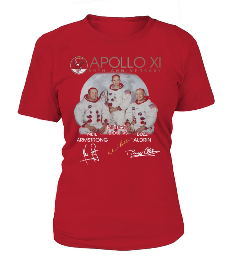 Apollo 11 50th anniversary Neil Armstrong Michael Collins Buzz Aldrin signature t-shirt T-Shirt Woman