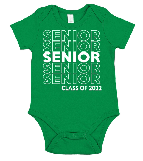 Senior Class Of 2022 Repeat Pattern Graduation Short Sleeve Baby One-Piece