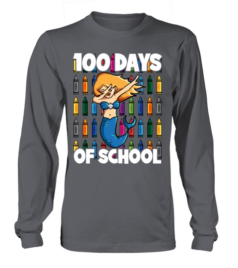 100 Days of School Dabbing Underwater Mermaid Men's Long Sleeve