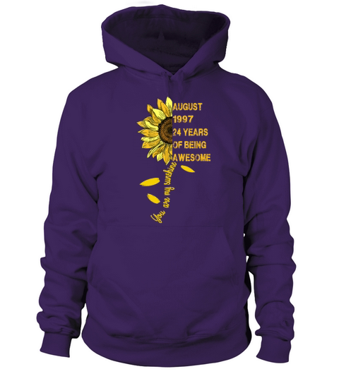 August 1997 Sunflower 24th Birthday 24 Years Old Women's Hoodie