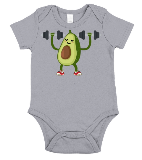 Avocado Fruit weights lifting Fitness Workout Short Sleeve Baby One-Piece