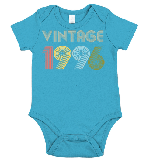 25th Birthday Vintage Shirt Born In 1996 Gift Tee Short Sleeve Baby One-Piece
