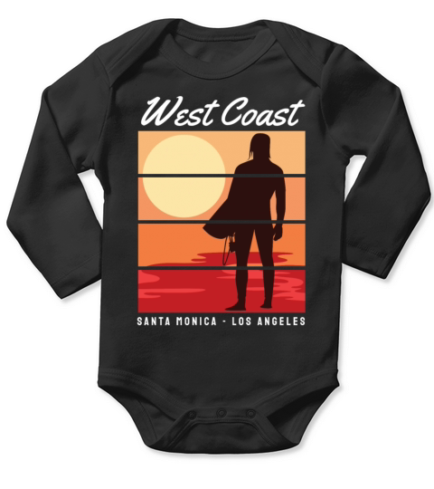 West Coast Santa Monica Los Angeles for surfing Long Sleeve Baby One-Piece