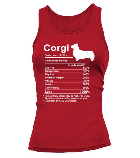Funny Corgi Facts nutrition Gift Tank top Woman