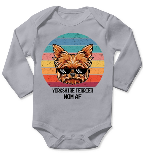 Happy Mother day Cute Yorkshire Terrier Mom AF Vintage Style 2020 Long Sleeve Baby One-Piece