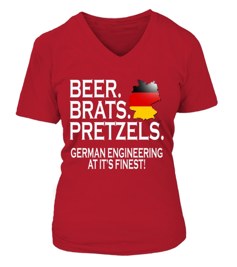 German Engineering Beer Brats Pretzels Oktoberfest T Shirt V-neck T-Shirt Woman