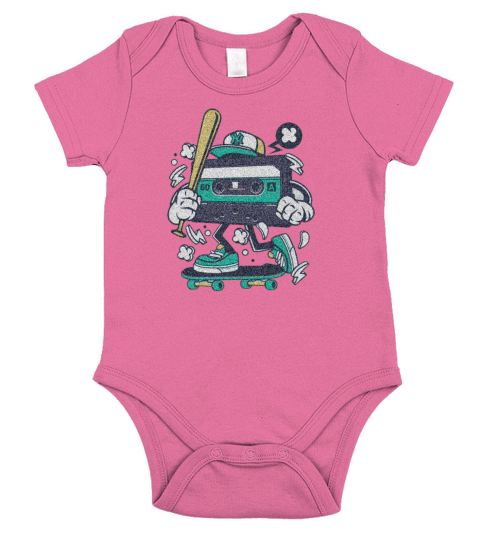 VINTAGE CASSETTE Short Sleeve Baby One-Piece