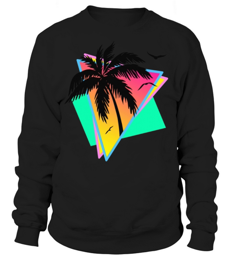 Cool 80s Tropical Sunset Women's Sweatshirt