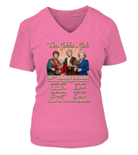 The Golden Girls 36th anniversary t1985 2021 thank you for the memories signatures V-neck T-Shirt Woman