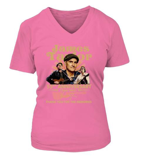 James Taylor 55th Anniversary 1966 2021 Thank You For The Memories Signature V-neck T-Shirt Woman
