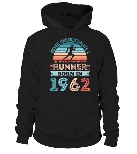 Runner born in 1962 60th Birthday Gift Running Dad Women's Hoodie