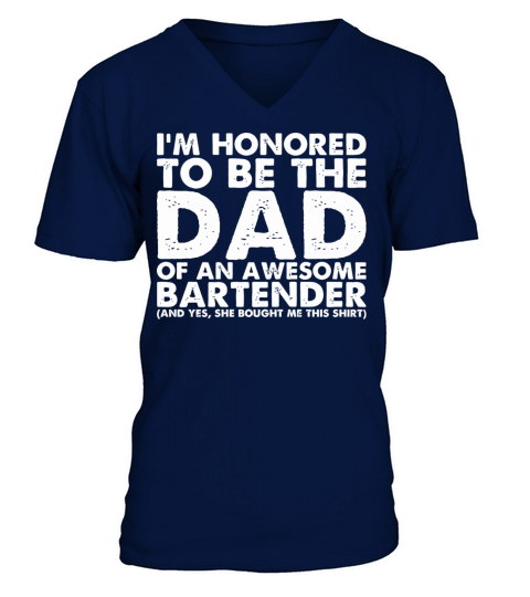 Bartender funny - Mens Dad Of An Awesome Bartend Men's V-Neck T-shirt