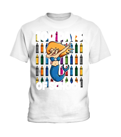 100 Days of School Dabbing Underwater Mermaid Kids T-Shirt