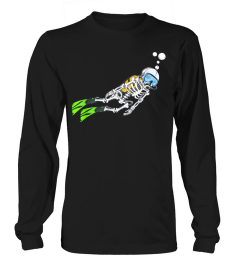 Skeleton Scuba Diving Halloween Diver Women's Long Sleeve