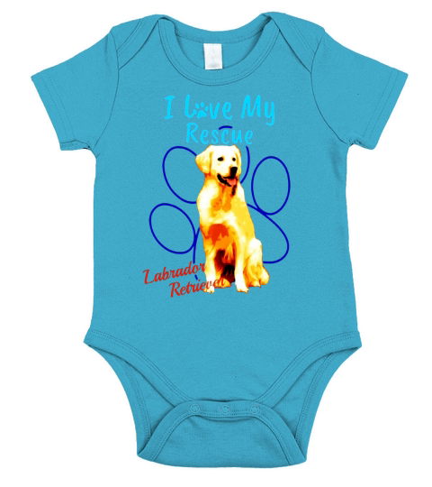 I Love My Rescue Labrador Retriever Cool Adopted Dog T-Shirt Short Sleeve Baby One-Piece