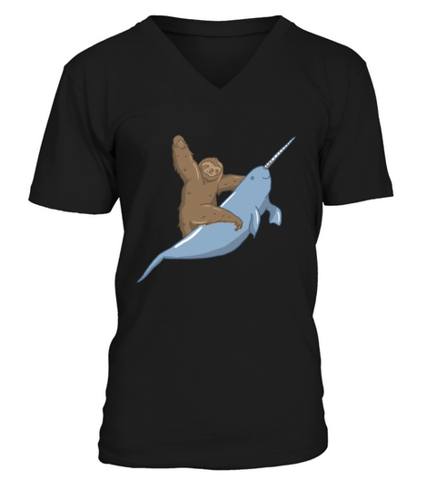 Narwhal Unicorn Beluga Sea Life Sloth Tusk Gift Men's V-Neck T-shirt