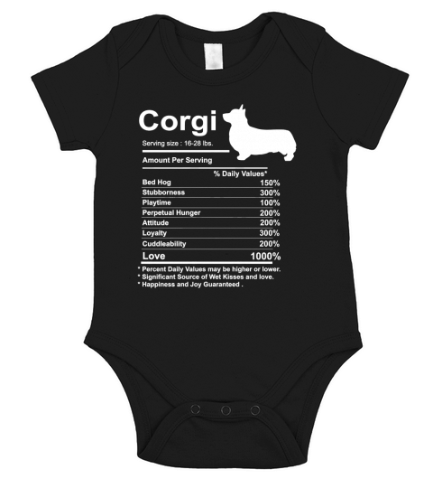 Funny Corgi Facts nutrition Gift Short Sleeve Baby One-Piece
