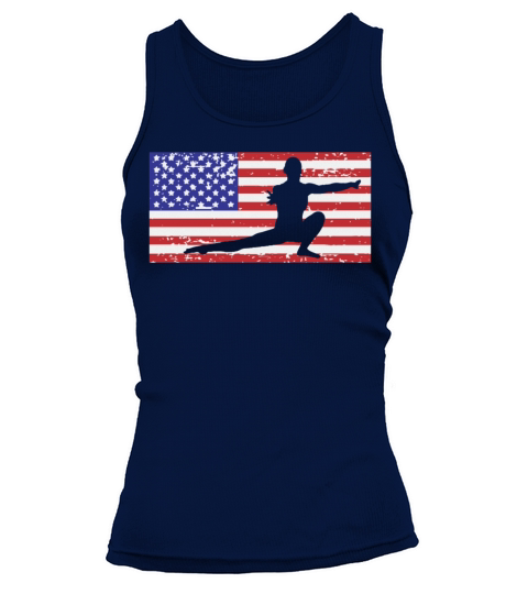 American Flag Vintage USA Flag Acrobatics Gymnast Women's Tank Top