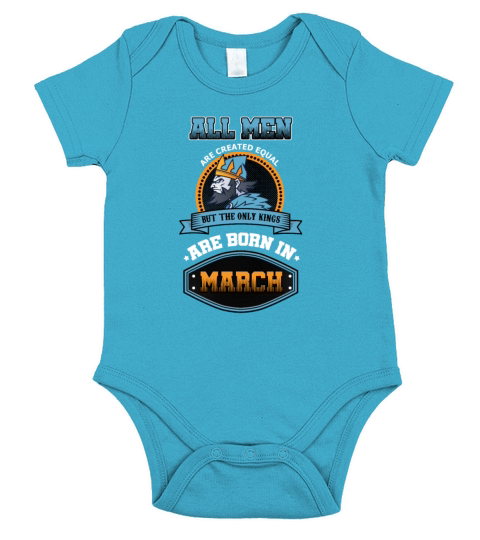 Kings Are Born In March Short Sleeve Baby One-Piece