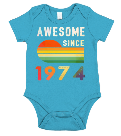 1974 Birthday Retro Vintage Gift vintage Short Sleeve Baby One-Piece