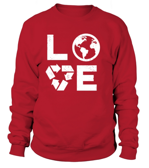 Love Earth Day 90s Vintage Recycling Kids or Teach Women's Sweatshirt