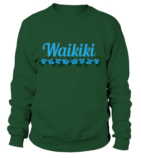 Fresh Hawaiian Style Tshirt Design Waikiki Women's Sweatshirt