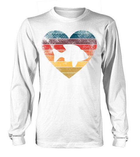 Funny Fish Heart Retro Vintage Cool For Fish Lover Women's Long Sleeve