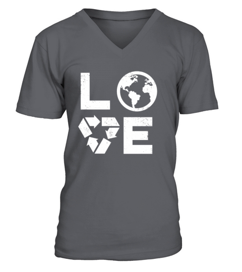 Love Earth Day 90s Vintage Recycling Kids or Teach Men's V-Neck T-shirt