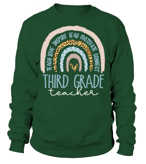 Womens Third Grade Teacher Leopard Rainbow Women's Sweatshirt