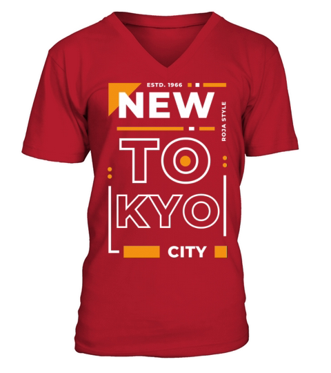 Black Orange New York City Typography T shirt Men's V-Neck T-shirt