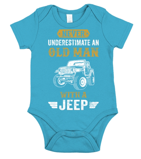 Old Man Dad Grandpa present Jeep 4x4 offroad gift Short Sleeve Baby One-Piece