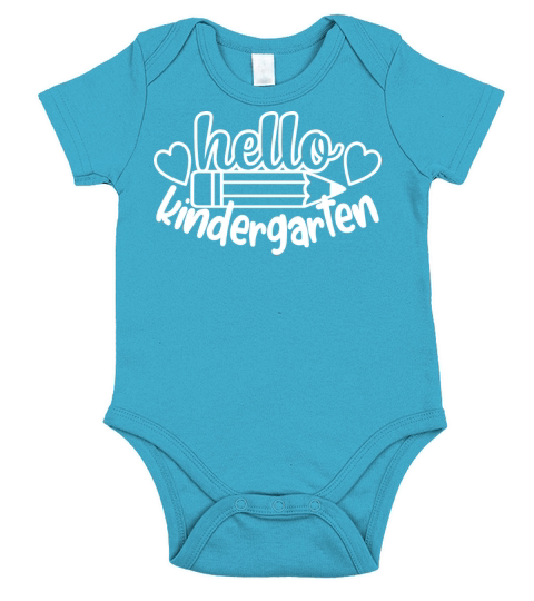Hello Kindergarten - Back To School Gift For Girls Short Sleeve Baby One-Piece