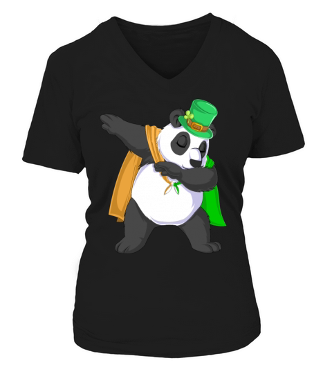 dabbing panda st patricks day Women's V-Neck T-shirt