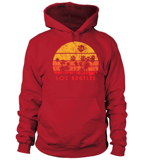 Vintage Style Los Angeles Beach Palm Sunset Women's Hoodie