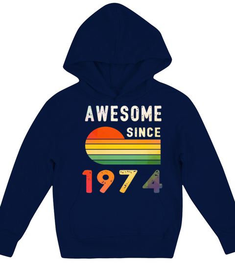 1974 Birthday Retro Vintage Gift vintage Kids Hoodie