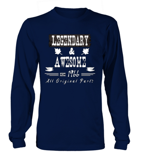 Vintage 1966 - 55 th Birthday Legendary Awesome Men's Long Sleeve