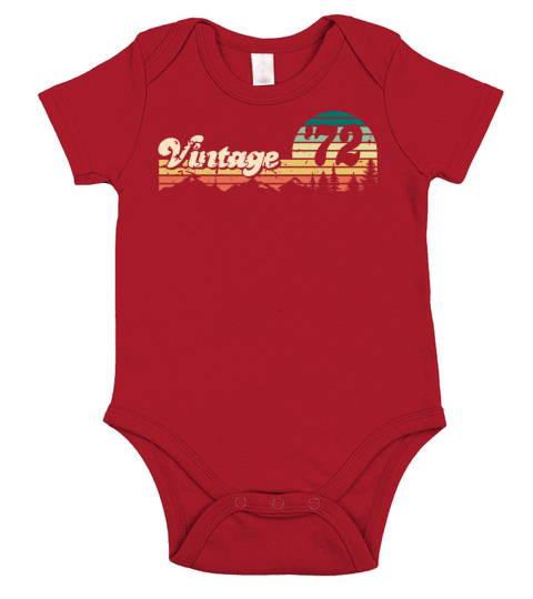 Vintage 1972 50th Birthday Fiftieth Gift Short Sleeve Baby One-Piece