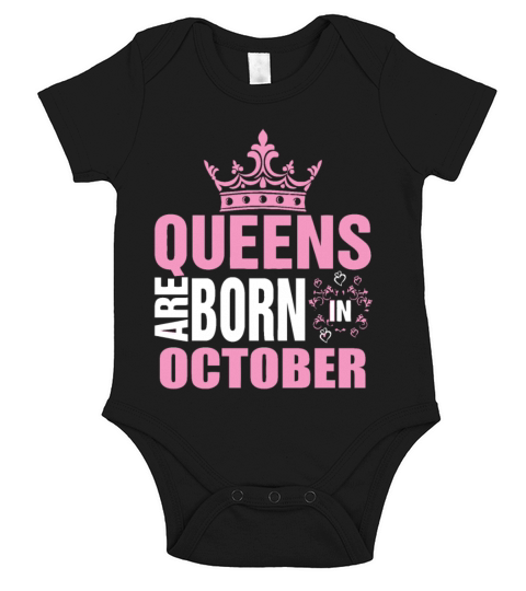 Queens are born in October Short Sleeve Baby One-Piece