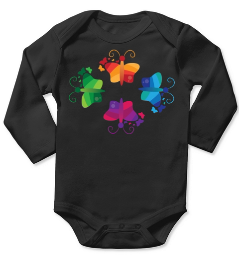 Colorful Butterfly - Abstract butterflies Long Sleeve Baby One-Piece