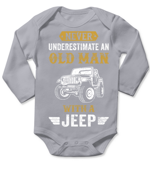 Old Man Dad Grandpa present Jeep 4x4 offroad gift Long Sleeve Baby One-Piece